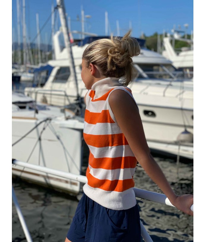 Dámský Merino svetr s kašmírem bez rukávů s roláčkem Gullhol Vest