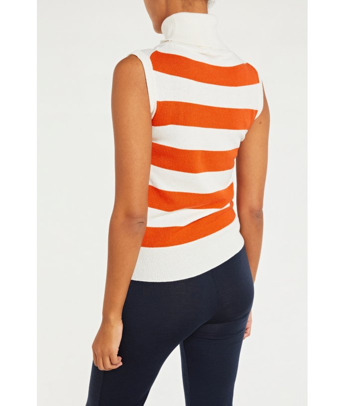 Dámský Merino svetr s kašmírem bez rukávů s roláčkem Gullhol Vest